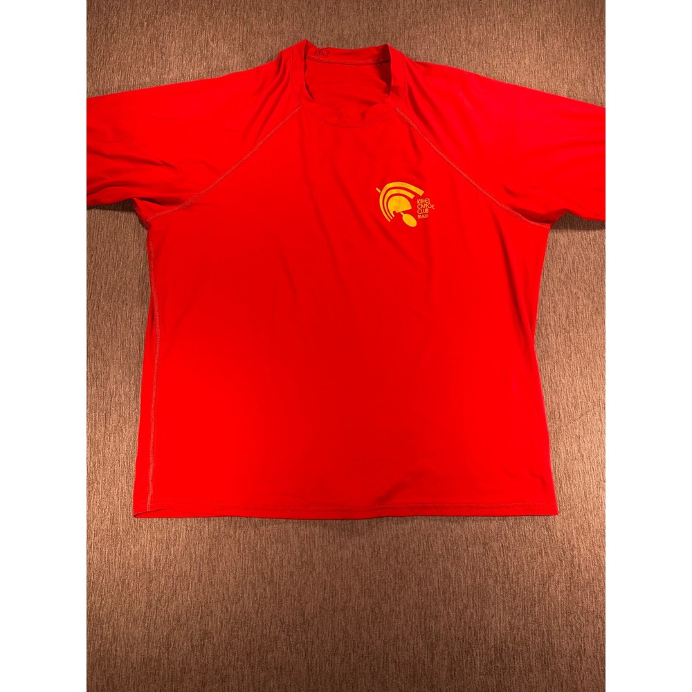 Xcel Kihei Canoe Club Maui Paddle Shirt Mens XL Red Short Sleeve Rash Guard UV